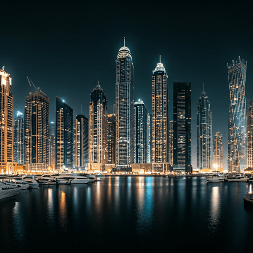 Dubai Night Skyline