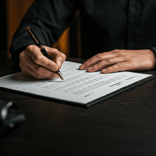 Signing a legal document