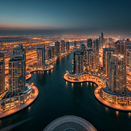 Dubai Marina at dusk